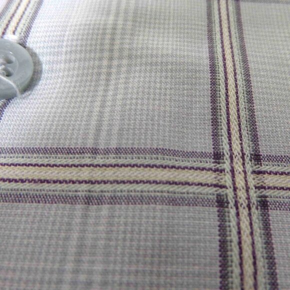 Ben Sherman Blue Gray Plaid Button Front Mens Long Sleeve Cotton Shirt M 15 - Picture 5 of 6